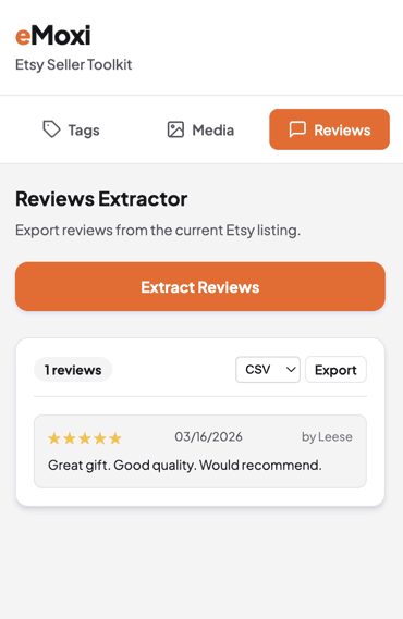 Download Etsy Reviews